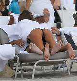 ... : Claudia Galanti Bikini Pussy Lip Slip Candids On A Beach In Miami
