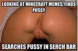 looking at minecraft memes, finds pussy searches pussy in serch bar ...