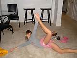 Accidental Pink Panties Up ShortsShowing off more then her flexibility ...