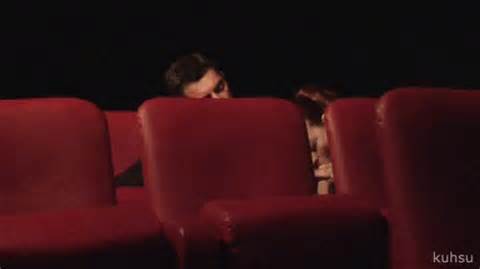 Gif Of Woman Blowing A Man In Their Seats In A Movie Theater
