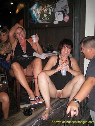 Drunk Milf Flashing Pussy