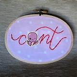 ... Cunt wall art, cuss word, swear word home decor, Oval embroidery hoop