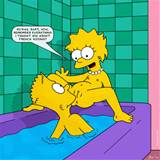 ... eats lisas pussy while there both in the bath-tub - Simpsons Hentai