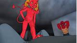 ... human male mammal pussy red_nipples red_skin wings yellow_eyes young