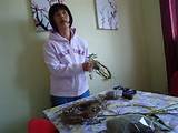 li makes a pretty floral wreath out of pussy willow vines