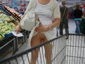 Flashing pussy photo of wife in public store - public nudity voyeur ...