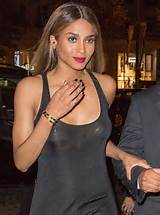 Ciara's See Through Dress Reveals Nipples and Perky Breasts