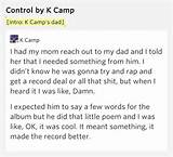 Intro: K Camp's dad] â€“ Control Lyrics Meaning