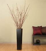 27in. Tall Black Floor Vase, Red Dogwood & Pussy Willow Branches by ...