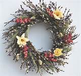 ... Spring Hand Made Dried Preserved Pussy Willow Wreath w Flowers | eBay