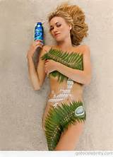 Nude Yvonne Strahovski painted all over her body