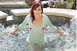 Hayden Ryan gets soaking wet in her favorite see thru mint knit by the ...