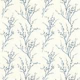 Pussy Willow Off White/Seaspray Blue Floral Wallpaper 1