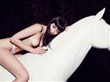 Miley Cyrus Went Topless on a Horse Statue
