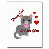 Pussy Cat / I Love You Post Card