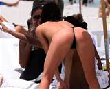 Sanaa Lathan showing her tits and ass in thong on beach paparazzi ...