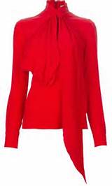 Givenchy Pussy Bow Blouse in Red