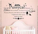 Pussycat Nursery Rhyme Vinyl Wall Art Sticker Decal