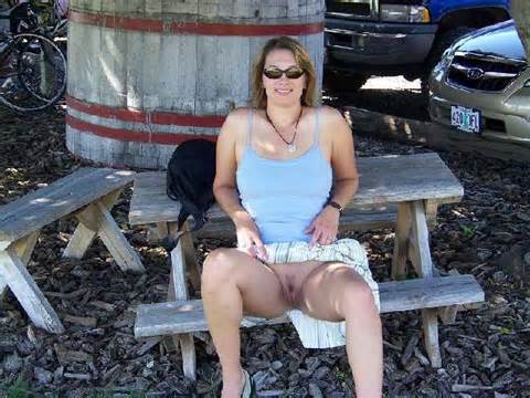 Flashing MILF - In Public and Flashing her Pussy